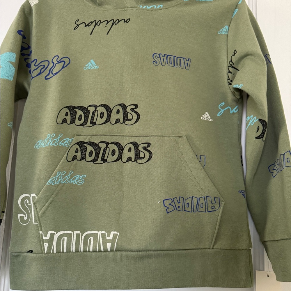 Adidas Boys  Olive Graphic Sweater